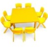 7601 *Mesa Cuadrada p/8 Niños Altura Ajustable Reforzada c/Acero* (88x88x  48 a 60 cm.) 3 Colores Diferentes.