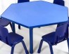 4201 *Mesa Hexagonal Cubierta d/Madera Altura Ajustable Reforzada c/Acero* 120x 48 a 60 cm.) 3 Colores Diferentes.