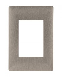 PLACA  3 VENTANAS METALIZADO ACERO CLARO | ALPHA | ESTEVEZ