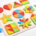 3825 *TABLERO Mosaico Formando Figuras Ilustrado d/Madera* (30×30 cm.) Tab.+55 Pcs.