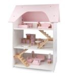 9933 *CASITA DE MUÑECAS c/Muebles en Madera* (41×66 cm.) +15 Accesorios.
