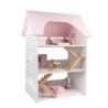 9933 *CASITA DE MUÑECAS c/Muebles en Madera* (41×66 cm.) +15 Accesorios.