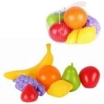 0237 *FRUTAS Y VEGETALES de Plástico e/Red* (15×15 cm.) 9 Piezas.