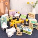 9862 *MUEBLES MINIATURA de Madera* (53.50×26 cm.) 22 Pcs.