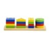 0484 *Apilador 4 Figuras Geométricas e/Línea de Madera* (21×5 cm.) 17 Pcs.