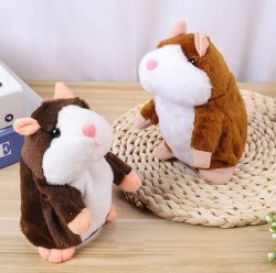 0149 *HAMSTER d/Peluche REPITE PALABRAS Y SONIDOS* (9×17 cm.) 3 Colores Diferentes.