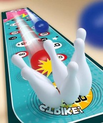 4270 *TAPETE Boliche* (30×120 cm.) +6 Bolas Deslizables +6 Bolos de 3×10 cm.