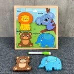 6904 *Rompecabezas Pintaron Grueso de 16 Pcs* (22×22 cm.) 4 Diferentes.