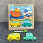 6904 *Rompecabezas Pintaron Grueso de 16 Pcs* (22×22 cm.) 4 Diferentes.