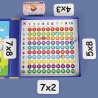 6894 *Multiplicador e/Estuche Magnetico de Operaciones* (23×23 cm.) Tablero+50 Figuras Magnéticas+2 Dados+4 Villanos+95 Tarjetas