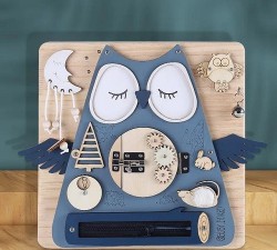 7214 *Buhito Azul Montessori Tablero Sensorial de Habilidades Finas* (33×30 cm.)