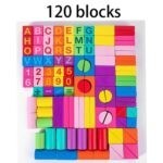 7194 *Cubeta de Blocks de Madera Sólida en Colores* (22×28 cm.) 120 Pcs.