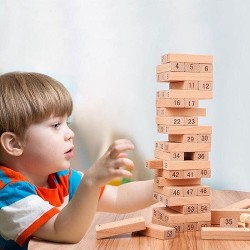 0162 *Jenga Blocks 54 PIEZAS Madera Natural* (8×29.5 cm.)