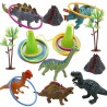 0500 *Juego de Aros DINOSAURIOS* (32×52 cm.) 2 Conos+12 Aros+ Cuerda+ 6 Dinos+ 2 Montañas+ 2 Arbustos.