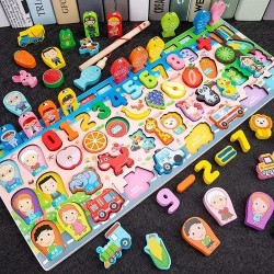 2934 *Tablero de Aprendizaje; Pesca, Transportes, Animales, Números y Profesiones* (45×20 cm.)