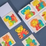 1764 *Rompecabezas d/Madera de 5 Pcs. Siluetas 5 Colores* (11×11 cm.) 5 Diferentes.