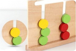 2834 *Juego de Patrones Montessori 3 Columnas* (25×17 cm.) Tablero +12 Tarjetas de Madera.