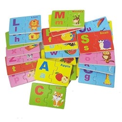 9604 *Match Ilustrado d/Madera LETRAS Mayúsculas y Minúsculas* (19.5×13.5 cm.) 48 Pcs.