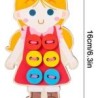 8574 *Montessori Early Education Wear Buttons* (11×18×1.5 cm.) 12 Pcs. 1Niño d/Madera+10 Botones+1Cordón.