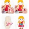 8574 *Montessori Early Education Wear Buttons* (11×18×1.5 cm.) 12 Pcs. 1Niño d/Madera+10 Botones+1Cordón.