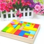 0047-N *Building Block-Blocks d/Madera Impresos Números* (26×23.5 cm.) 52 Pcs. 2 Sets Diferentes.
