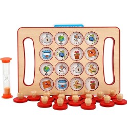 5134 *Memorama de Madera c/Pijas* (24.5×16 cm.) 10 Tableros+Reloj de Arena+16 Pijas.