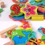 5184 *Juego de Pesca de Madera Magnético e/Caja Metálica* (12.5×4 cm.) 16 Pcs.