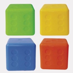 2145 *Dado Plástico Soplado Infantil* (7.5 cm.) 16 Pcs.