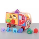 2194 *Carrito Geométrico de Madera para Ensarte* (23.5×15 cm.) 12 Pcs.