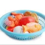 4123 *Canasta con Alimentos p/Cortar* (20 cm.) 12 Pcs. 3 Sets Diferentes