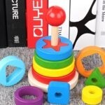 0354 *Torre Geométrica Apilable de Aros Dobles* (9.5×16.5 cm.) 16 Pcs.