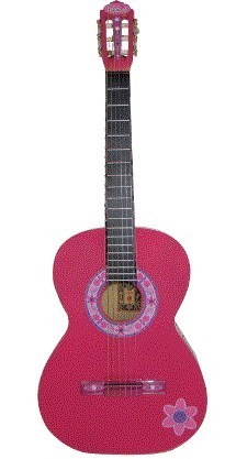 Guitarra Acustica La Española Rosa Con Flores