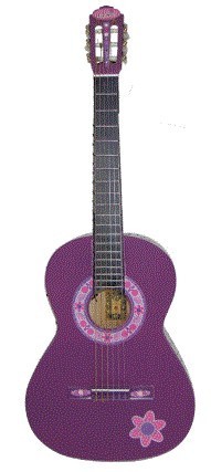 Guitarra Acustica La Española Morada Con Flores
