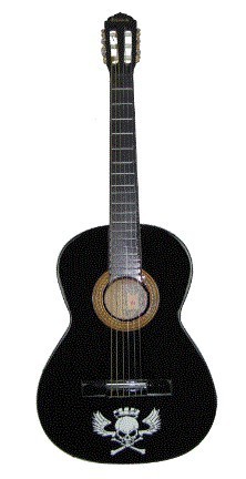 Guitarra Acustica La Española Negra Con Craneo