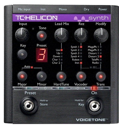 Pedal Procesador TC-Helicon VoiceTone Synth Vocal Effect