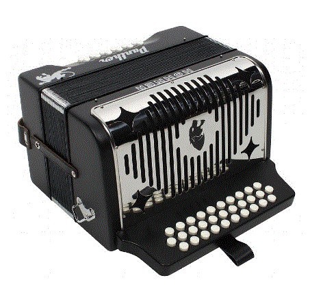 Acordeon de Botones Hohner Panther Negro Sol / Fa