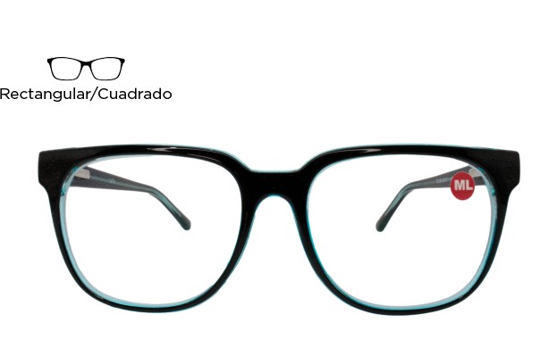 Lente Oftálmico Caffdy Eyewear TC158C3 Negro con azul
