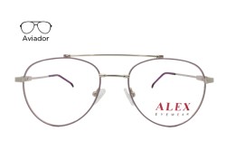 Lente Oftálmico Alex Eyewear ALEXF345 Morado con plata