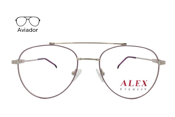 Lente Oftálmico Alex Eyewear ALEXF345 Morado con plata