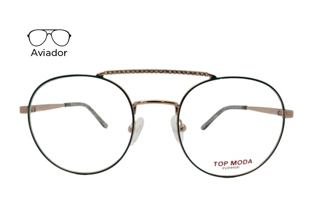 Lente Oftálmico Top Moda Eyewear TM2324M Verde con dorado