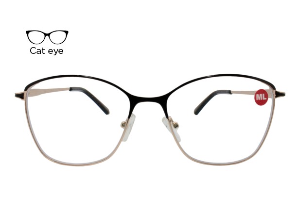 Lente Oftálmico Nikitana Eyewear NK9810FC1 Dorado con negro