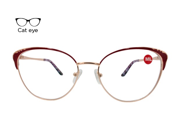 Lente Oftálmico Nikitana Eyewear NK9849FC3 Dorado con rojo