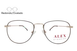 Lente Oftálmico Alex Eyewear ALEXF347 Tinto con dorado