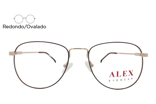 Lente Oftálmico Alex Eyewear ALEXF347 Tinto con dorado