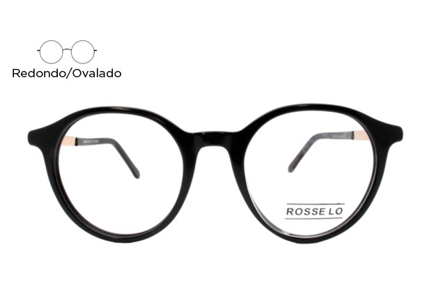 Lente Oftálmico Rosse Lo AC8021C1 Negro con dorado