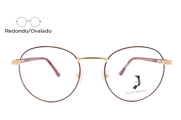 Lente Oftálmico Olive People ROUND008 Tinto con dorado