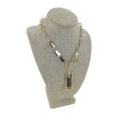 COLLAR DE METAL DIJE RECTANGULAR