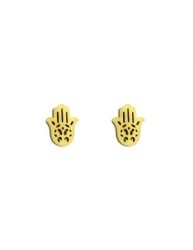 ARETES MANO DE FÁTIMA DE ACERO