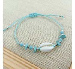 PULSERA HILO Y CONCHA DE MAR