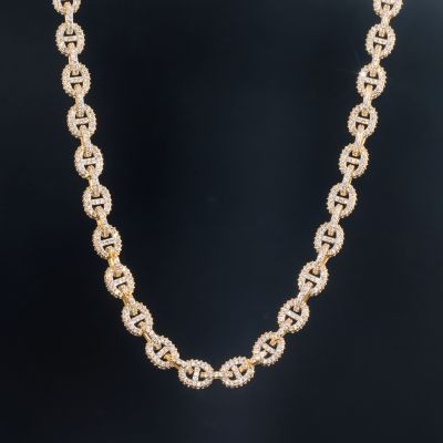 Helloice Collar con eslabones G pavimentados de 8 mm